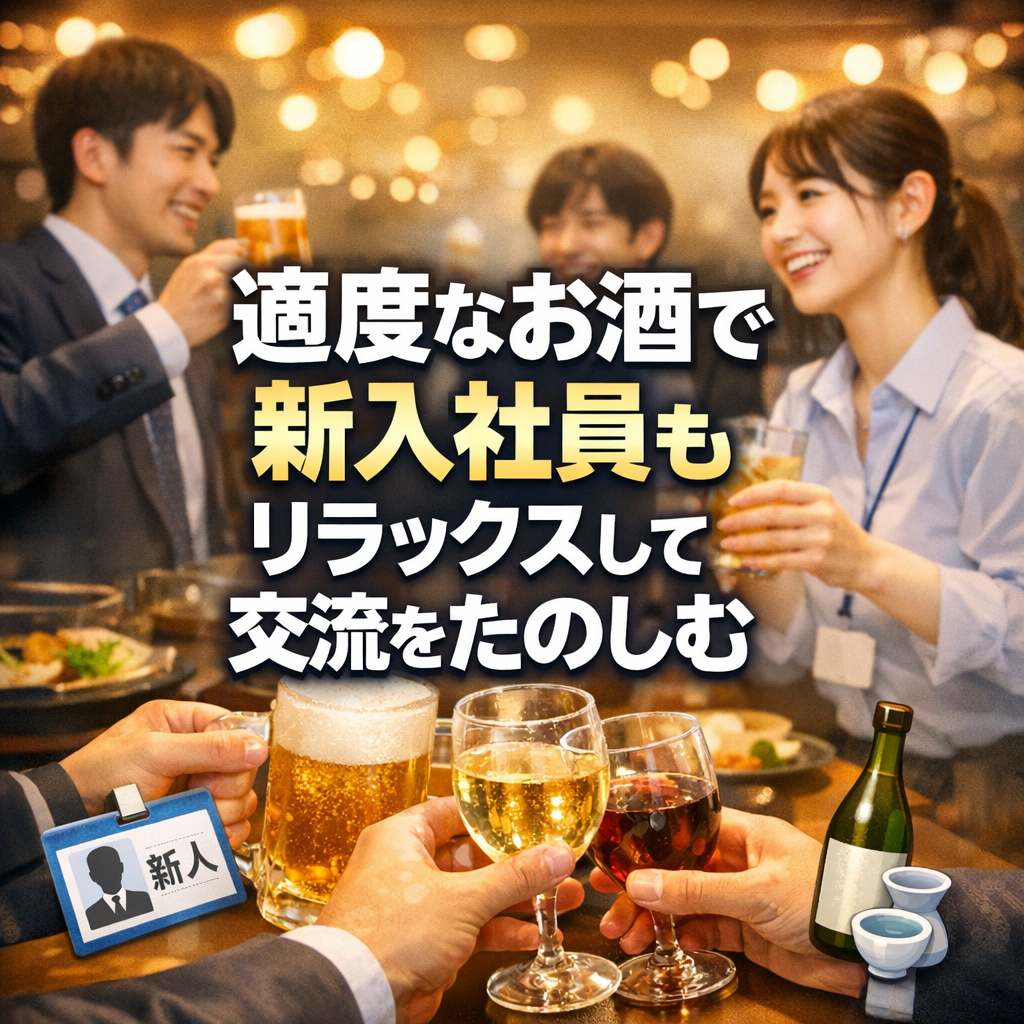 適度なお酒で新入社員もリラックスして交流をたのしむ